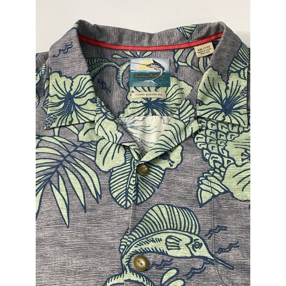 Tommy Bahama 100% Silk Men’s 2XL Island Modern Aloha Camp Shirt Marlin Pineapple - Picture 11 of 16
